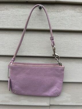 Coach Lavender Leather Wristlet Clutch